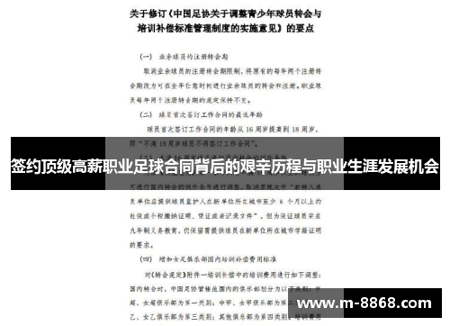 签约顶级高薪职业足球合同背后的艰辛历程与职业生涯发展机会